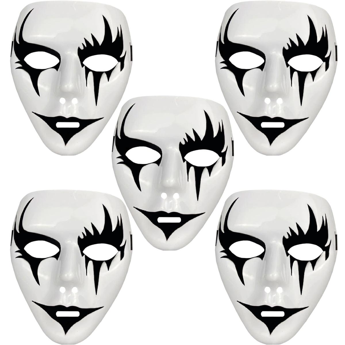 Foto 2 pulgar | Halloween Máscaras De Demonio  Z-smilefun  Mxehl-005  5  Piezas  Plástico Pvc Color  Blanco Y Negro