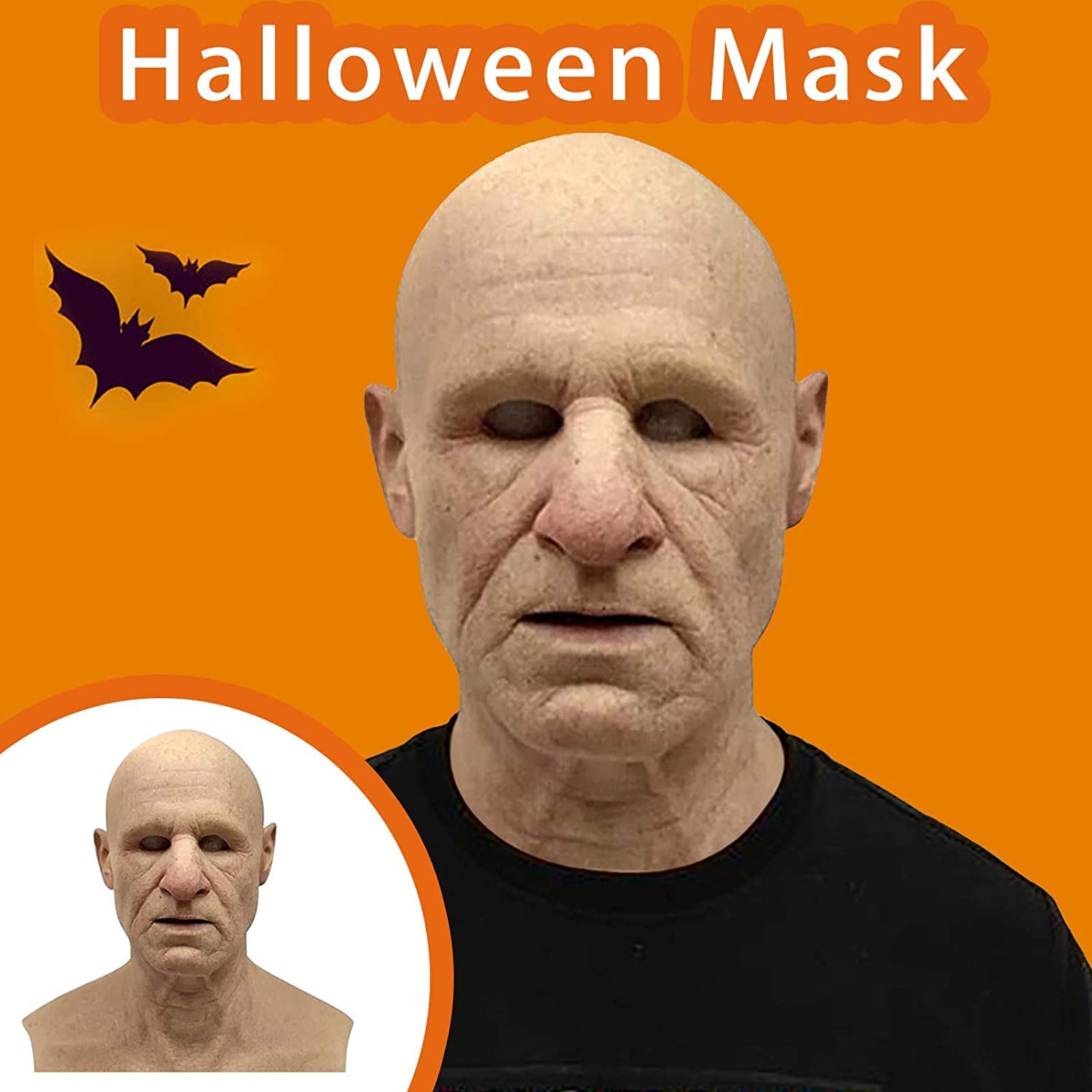 Foto 4 pulgar | Venta Internacional-halloween Mask, Realistic Old Man Mask ,human Latex Mask