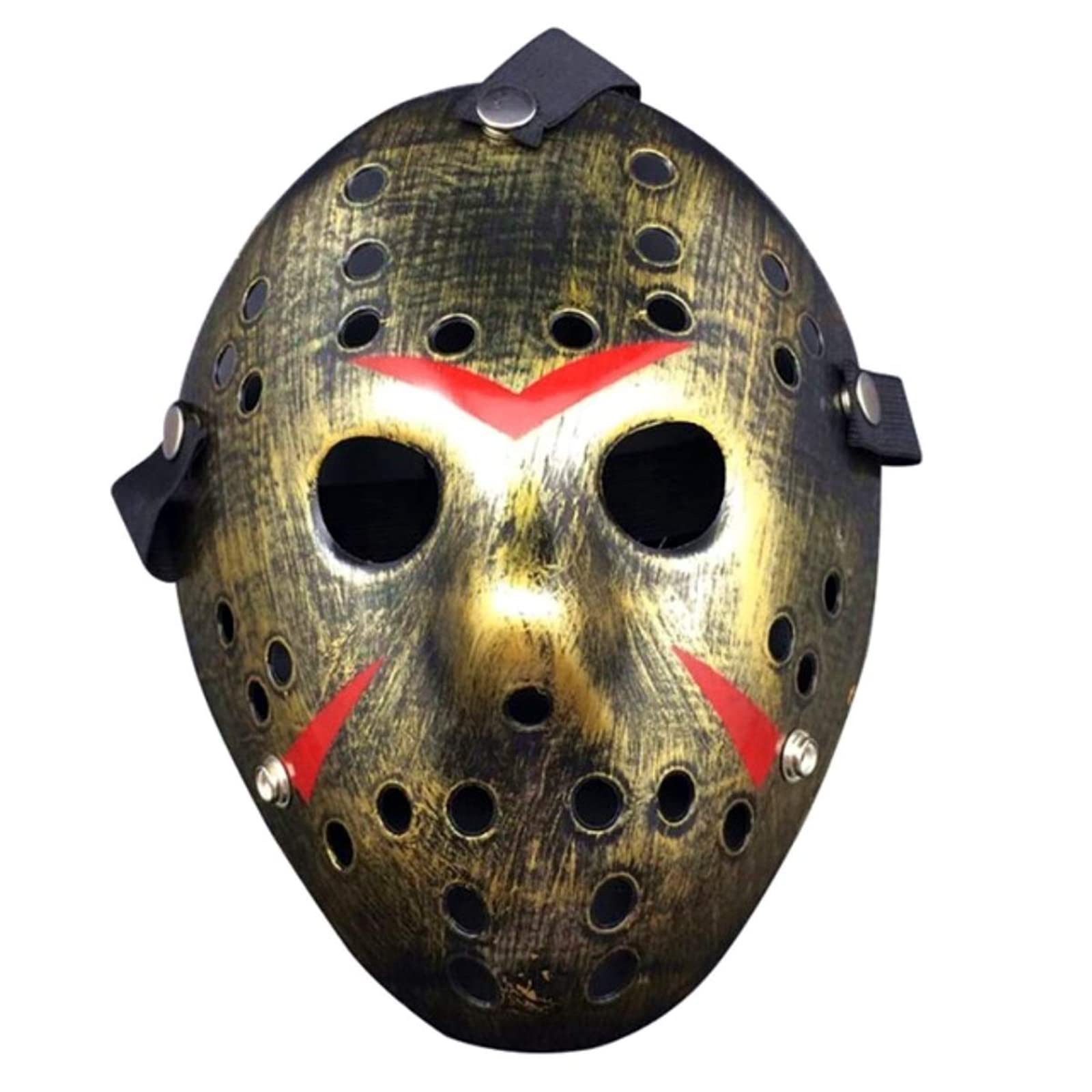 Venta Internacional-Mascara para Halloween Jason Voorhees Dorada