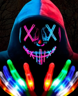 Foto 1 | Venta Internacional - Mascara y Guantes con Luz Led Disfraz de Halloween