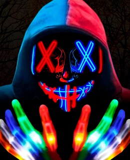 Foto 1 | Venta Internacional - Mascara y Guantes con Luz Led Disfraz de Halloween