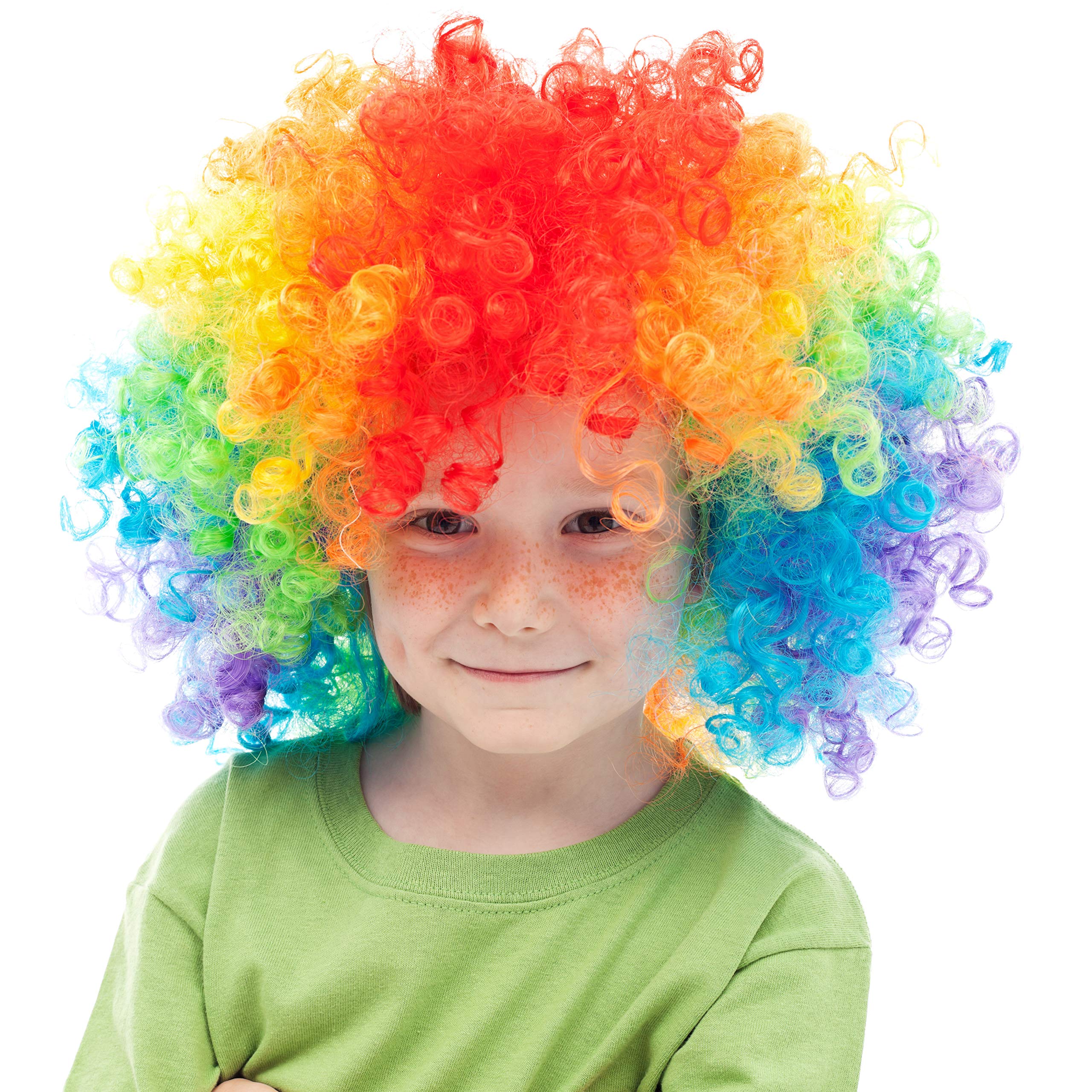 Peluca De Payaso Skeleteen 'fro Puff Rainbow Para Niños Y Adultos - Venta Internacional.