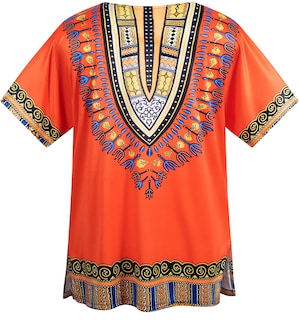 Foto 4 | Set De Disfraz Hippie De Los Años 60 Y 70 Para Hombre, Camiseta Afro Wig Naranja L - Venta Internacional.