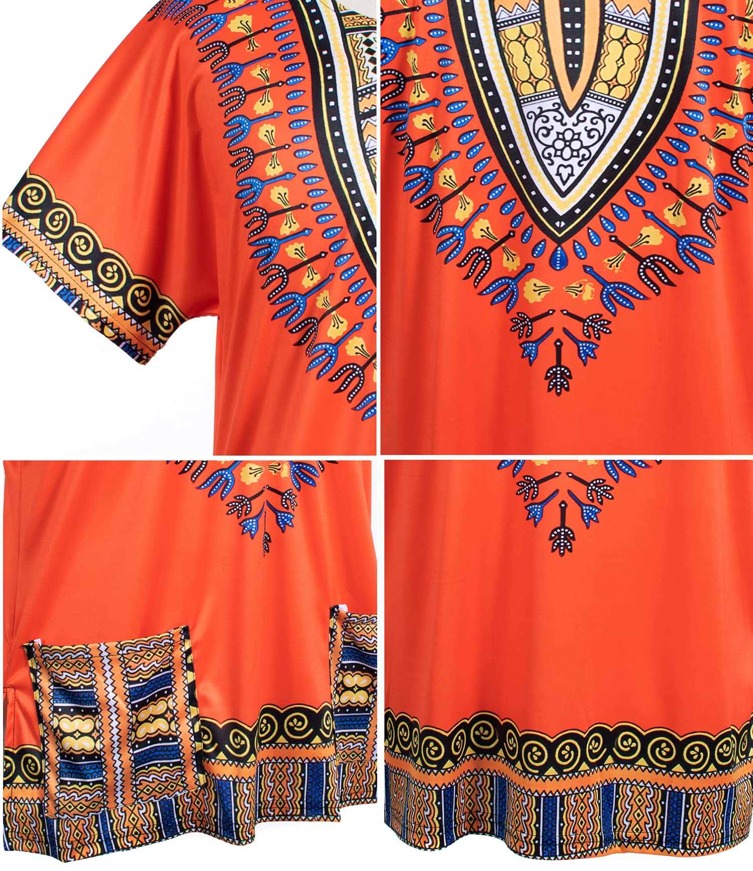 Foto 6 | Set De Disfraz Hippie De Los Años 60 Y 70 Para Hombre, Camiseta Afro Wig Naranja L - Venta Internacional.