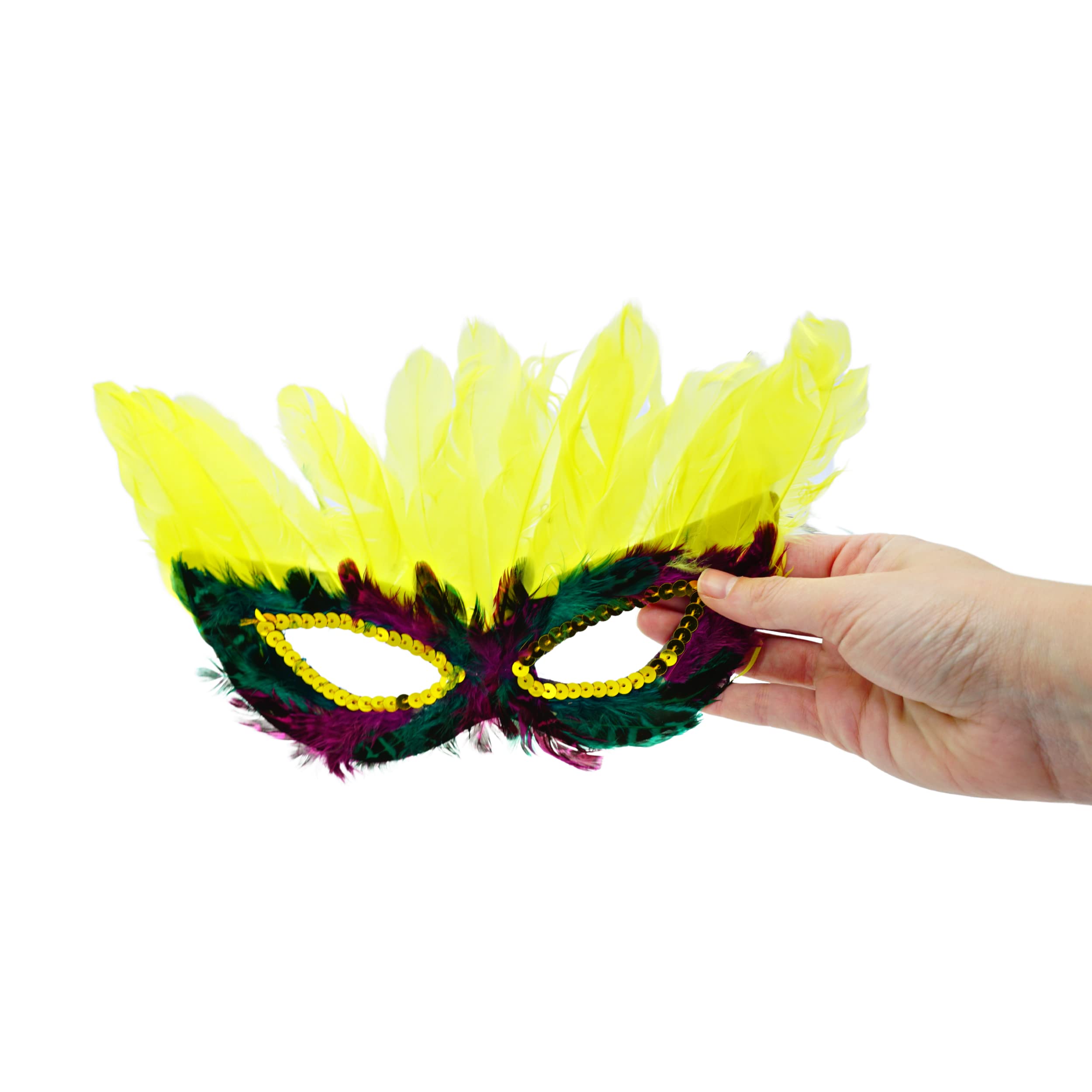 Foto 6 | Máscaras De Mardi Gras Novety 4e Con Plumas Para Adultos, Paquete De 12 - Venta Internacional.