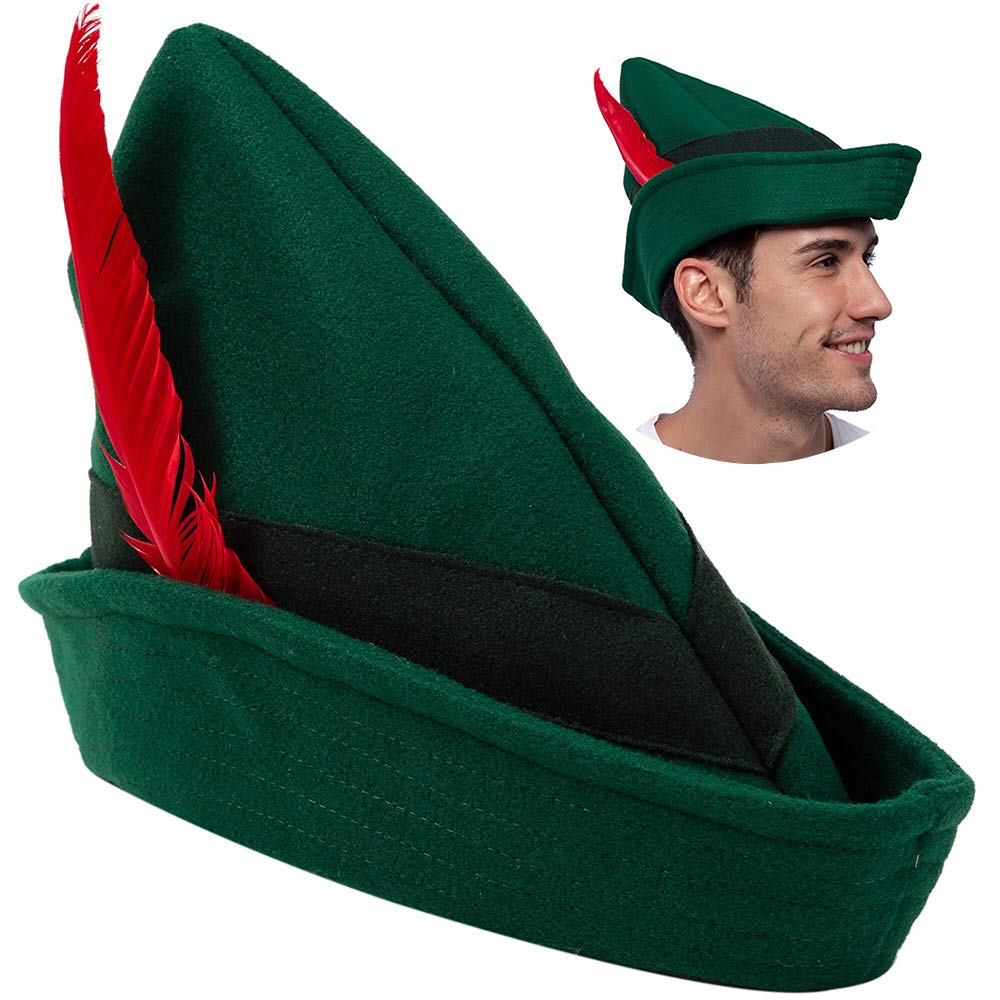 Sombrero Spooktacular Creations De Fieltro Robin Hood Con Plumas Para Adulto - Venta Internacional.