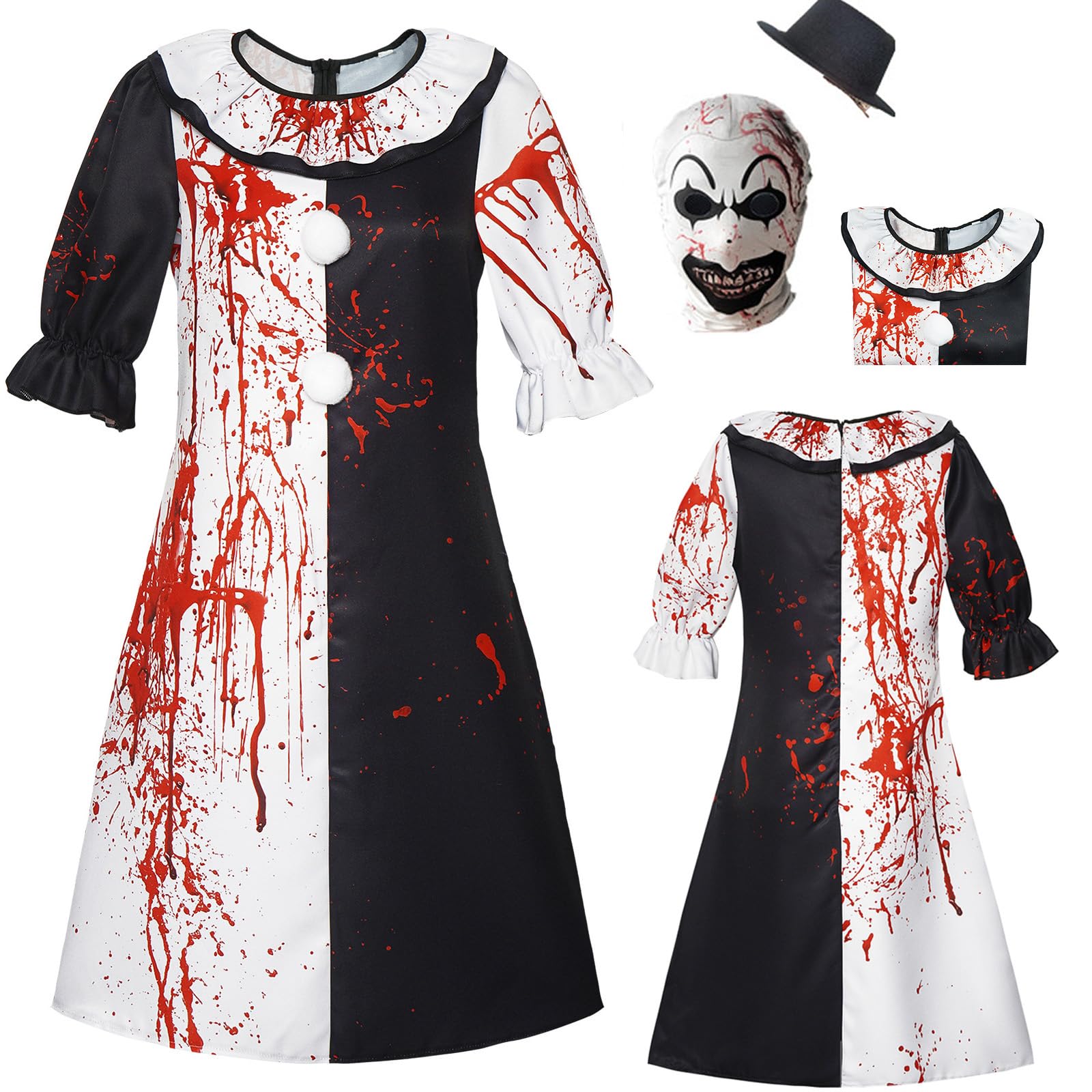 Foto 2 pulgar | Disfraz De Cosplay De Terrifier Con Máscara, Sombrero Y Cuchillo De Juguete - Venta Internacional.