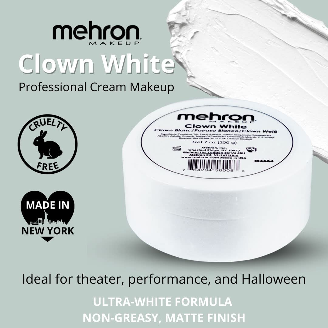 Foto 3 pulgar | Maquillaje Facial Mehron Makeup Clown White Professional 198g - Venta Internacional.