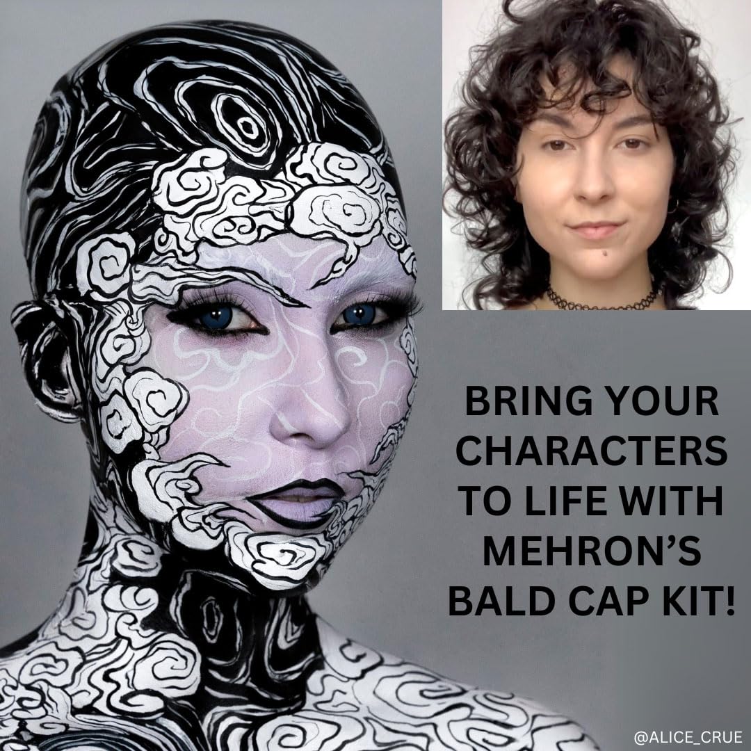 Foto 4 | Kit De Maquillaje Mehron Premium Character Con Gorra Calva Para Halloween - Venta Internacional.