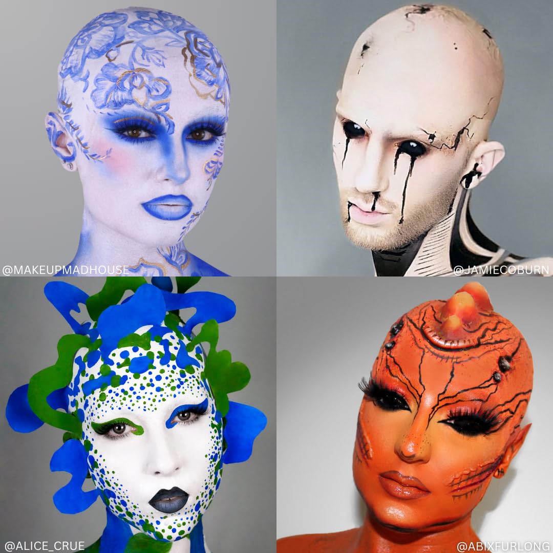 Foto 5 | Kit De Maquillaje Mehron Premium Character Con Gorra Calva Para Halloween - Venta Internacional.