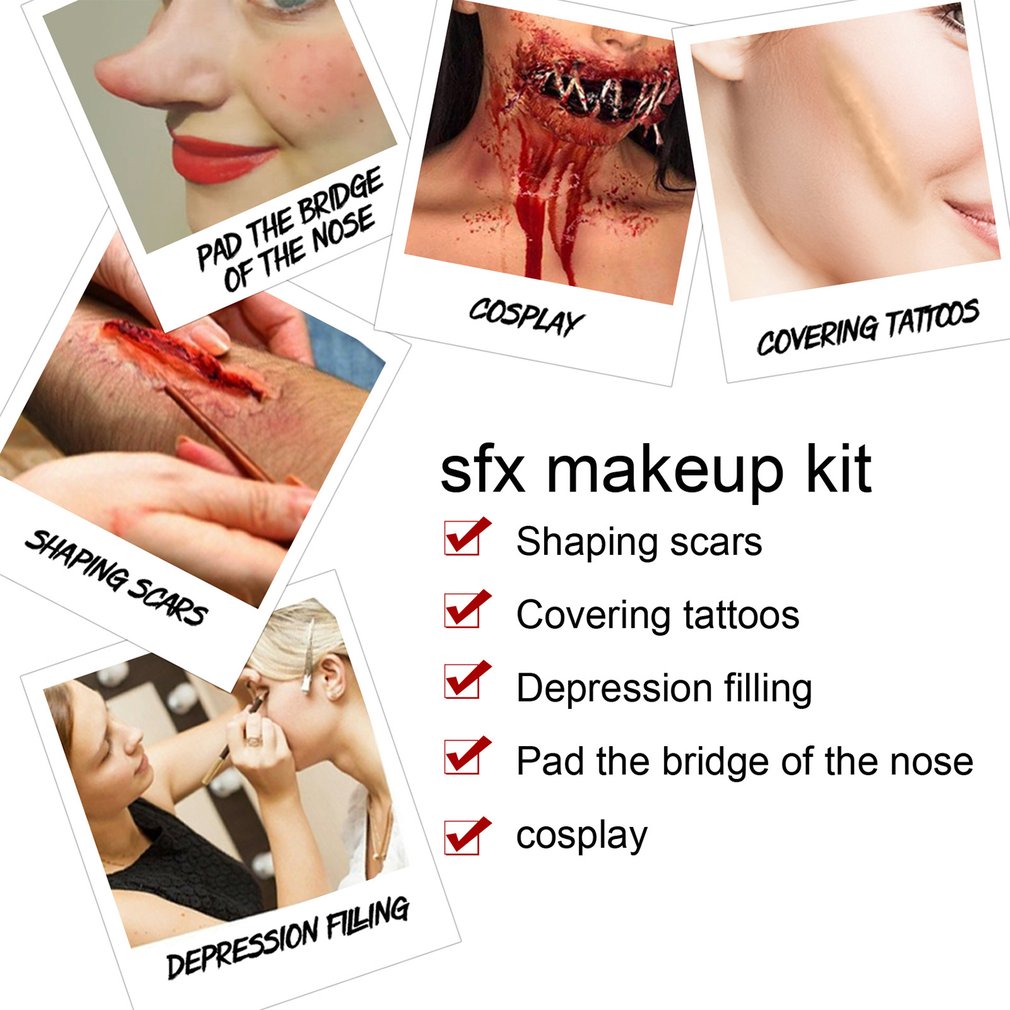 Foto 5 | Set De Maquillaje Para Cosplay De Halloween, Cera De Plasma, Pintura De Terror - Venta Internacional.
