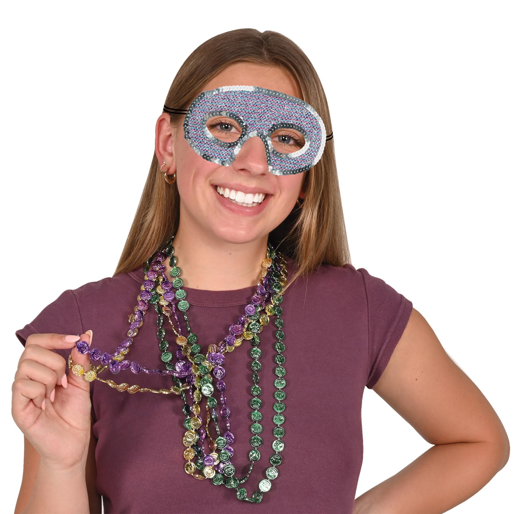 Foto 3 pulgar | Half Masks Beistle Con Lentejuelas Para Ocasiones Festivas - Venta Internacional.