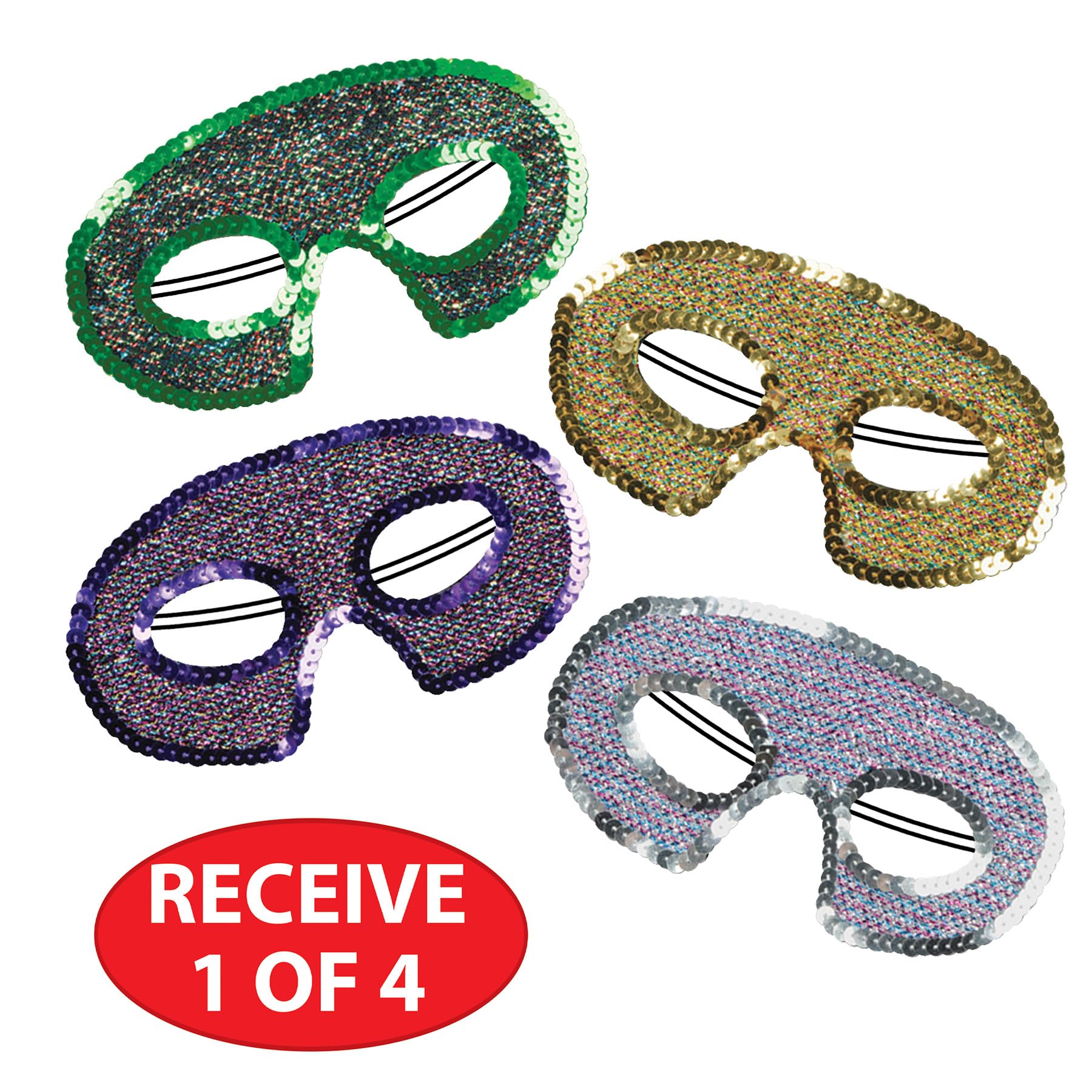Foto 5 pulgar | Half Masks Beistle Con Lentejuelas Para Ocasiones Festivas - Venta Internacional.
