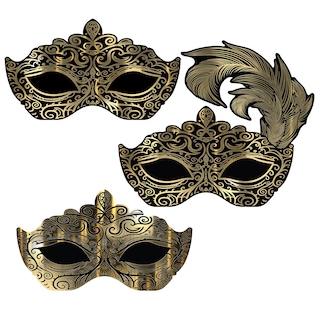Foto 1 | Máscara Veneciana Beistle Para Decoración De Pared, Carnaval Y Carnaval, 3 Unidades - Venta Internacional.