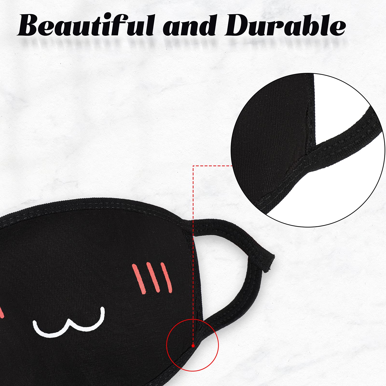 Foto 4 pulgar | Máscaras Faciales Zhanmai Kawaii Anime Cute Reutilizables, 10 Unidades, Negro/blanco - Venta Internacional.