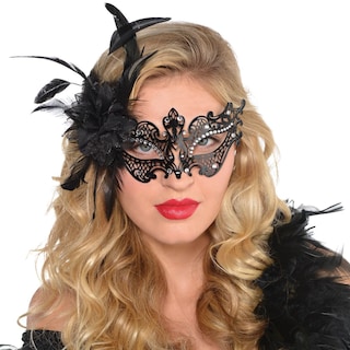 Foto 1 | Máscara Amscan Lujosa Gema De Filigrana Negra Con Estampado Floral Para Halloween - Venta Internacional.