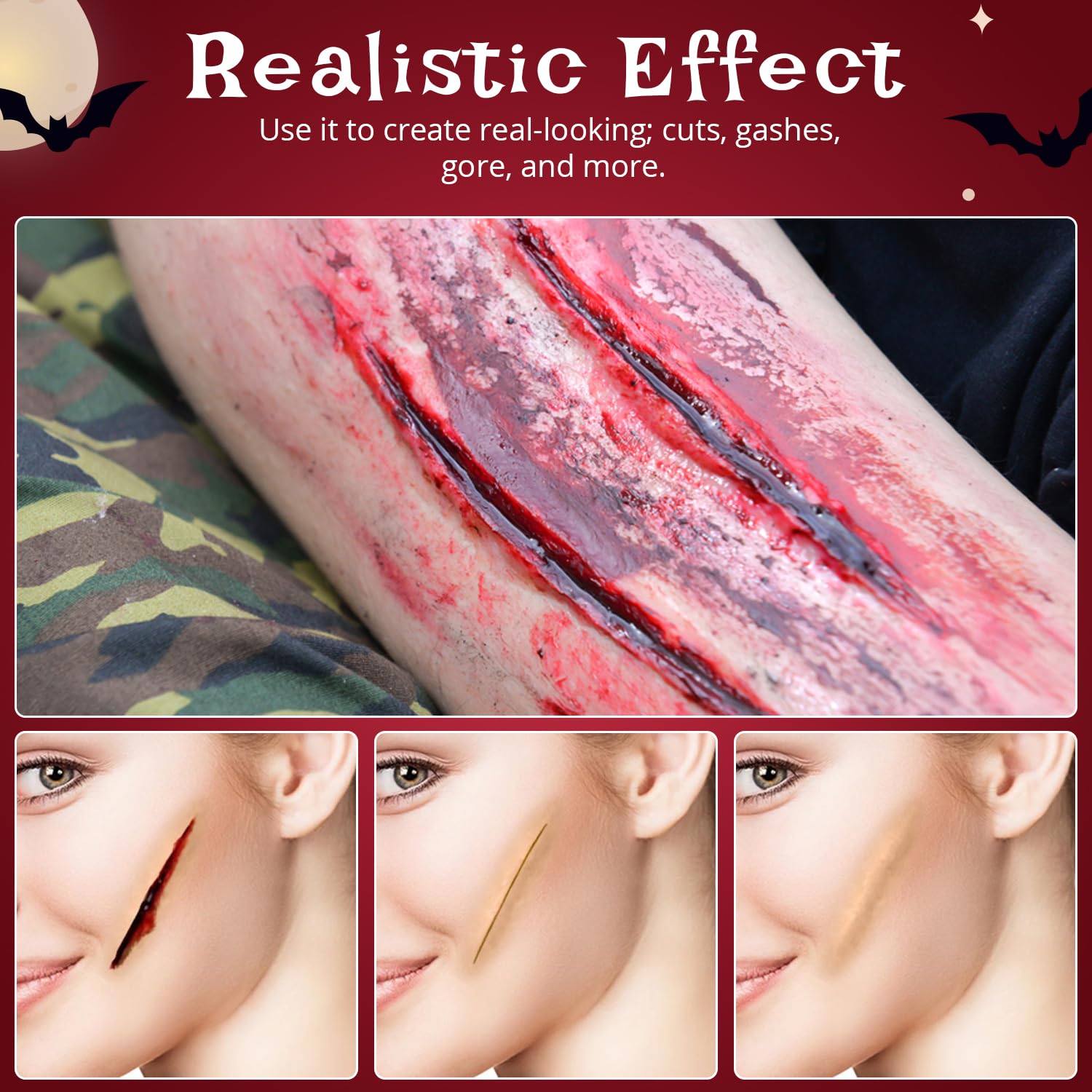 Foto 2 | Kit De Maquillaje Dress-up-america Halloween Sfx Realistic Bloody - Venta Internacional.