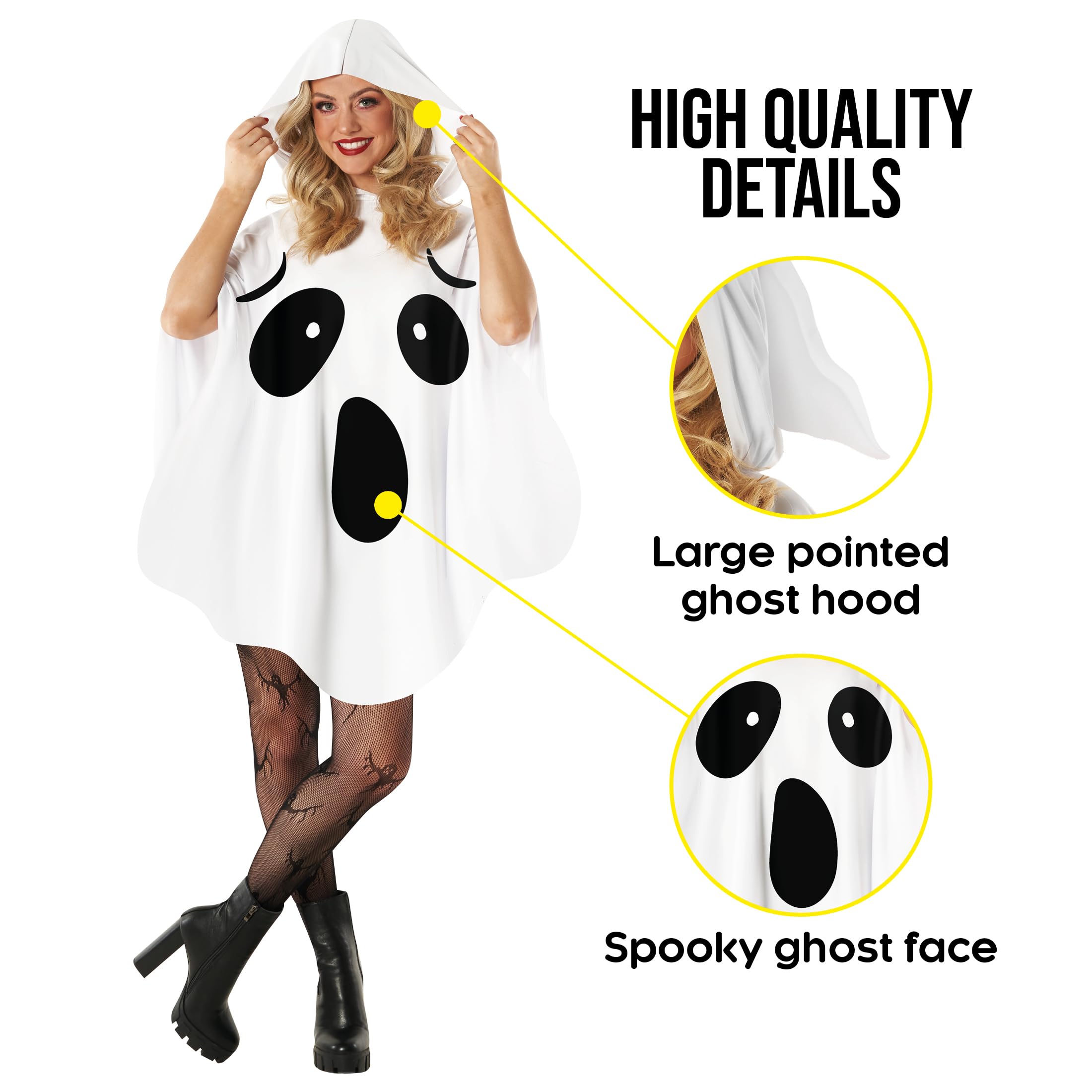 Foto 4 pulgar | Poncho Morph Ghost Para Mujer Adulta Con Disfraz De Fantasma Para Halloween - Venta Internacional.