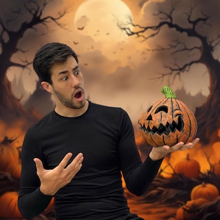Foto 4 | Máscara De Disfraces Ghoulish Productions Happy Pumpkin De Látex Para Adultos - Venta Internacional.