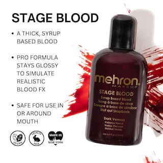 Foto 3 | Maquillaje Mehron De Sangre Falsa Lavable Con Sangre Halloween - Venta Internacional.