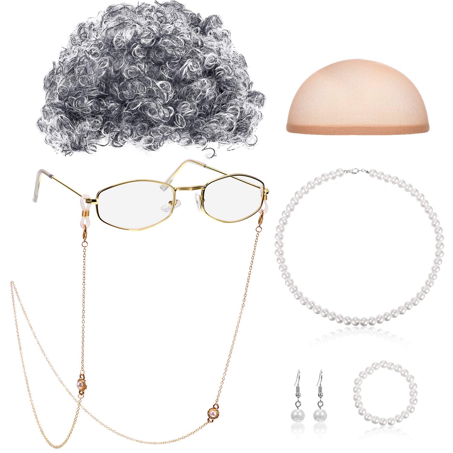 Foto 1 | Set De Disfraces Gejoy Old Lady Para Niños Y Mujeres  Abuela  7 Unidades - Venta Internacional.