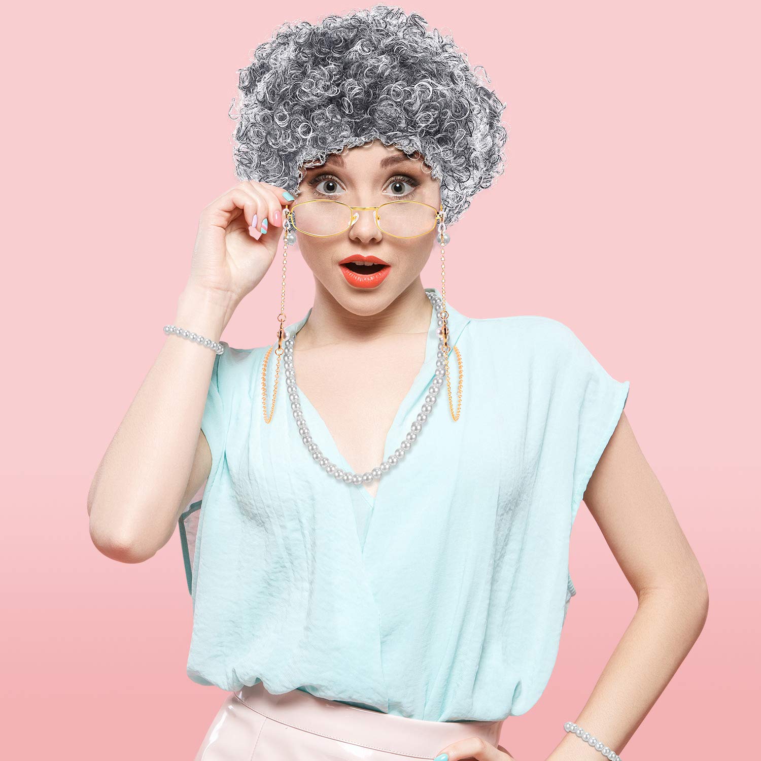 Foto 5 | Set De Disfraces Gejoy Old Lady Para Niños Y Mujeres  Abuela  7 Unidades - Venta Internacional.