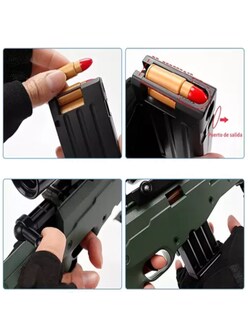 Foto 4 | Pistola De Juguete Francotirador Con Balas De Espuma + Termo De Agua G