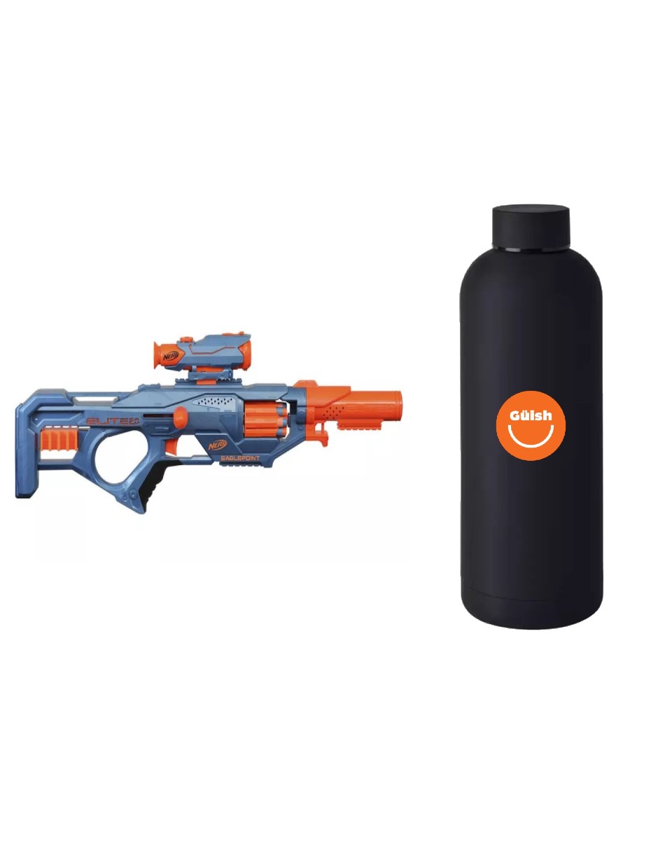 Foto 2 pulgar | Lanzador Nerf Elite 2.0 + Termo De Agua Güish