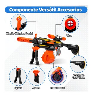 Foto 4 | Pistola Eléctrica Dardos 127pz Lab.g Negro Naranja
