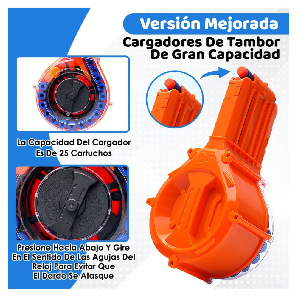 Foto 6 pulgar | Pistola Eléctrica Dardos 127pz Lab.g   Negro Naranja