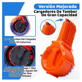 Foto 5 | Pistola Eléctrica Dardos 127pz Lab.g Negro Naranja