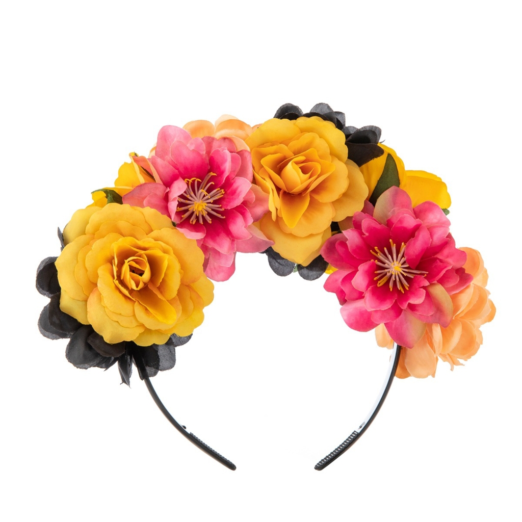 Venta Internacional- Diadema con Forma de Flores y Calavera para Fiesta de Halloween