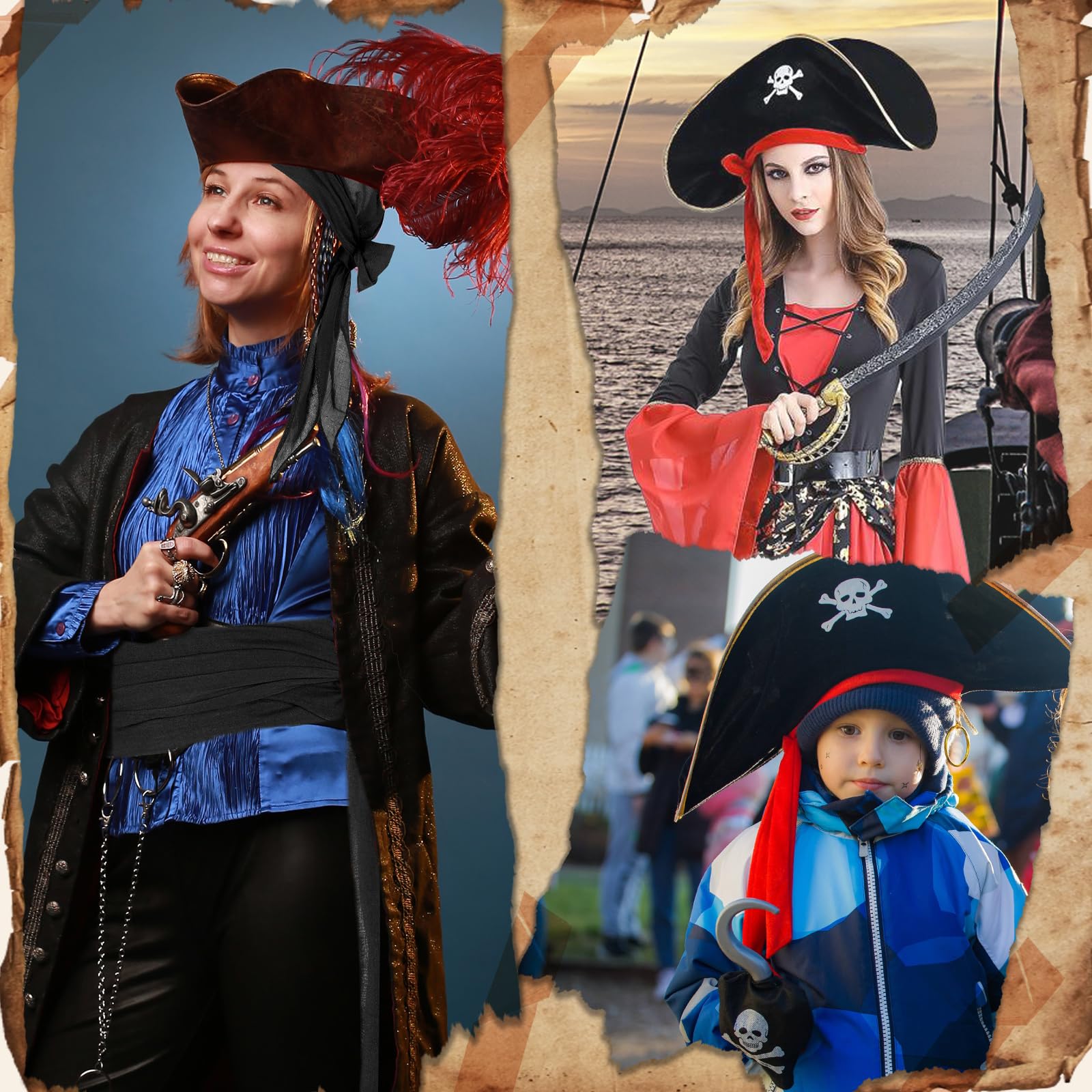 Foto 6 | Disfraz De Pirata American Trends Halloween Para Mujer Y Hombre - Venta Internacional.