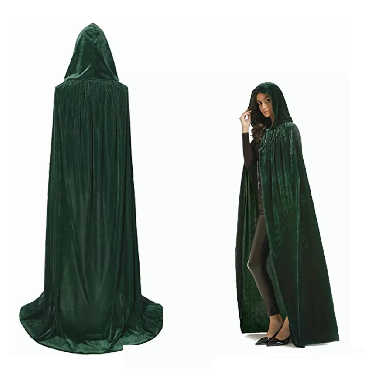 Foto 4 | Disfraz Cosplay Capa Con Capucha Capa De Halloween 170 Cm Verde