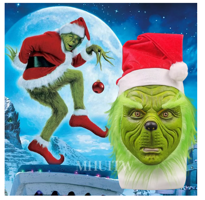Foto 4 pulgar | Máscara De Cosplay Grinch Color Verde T