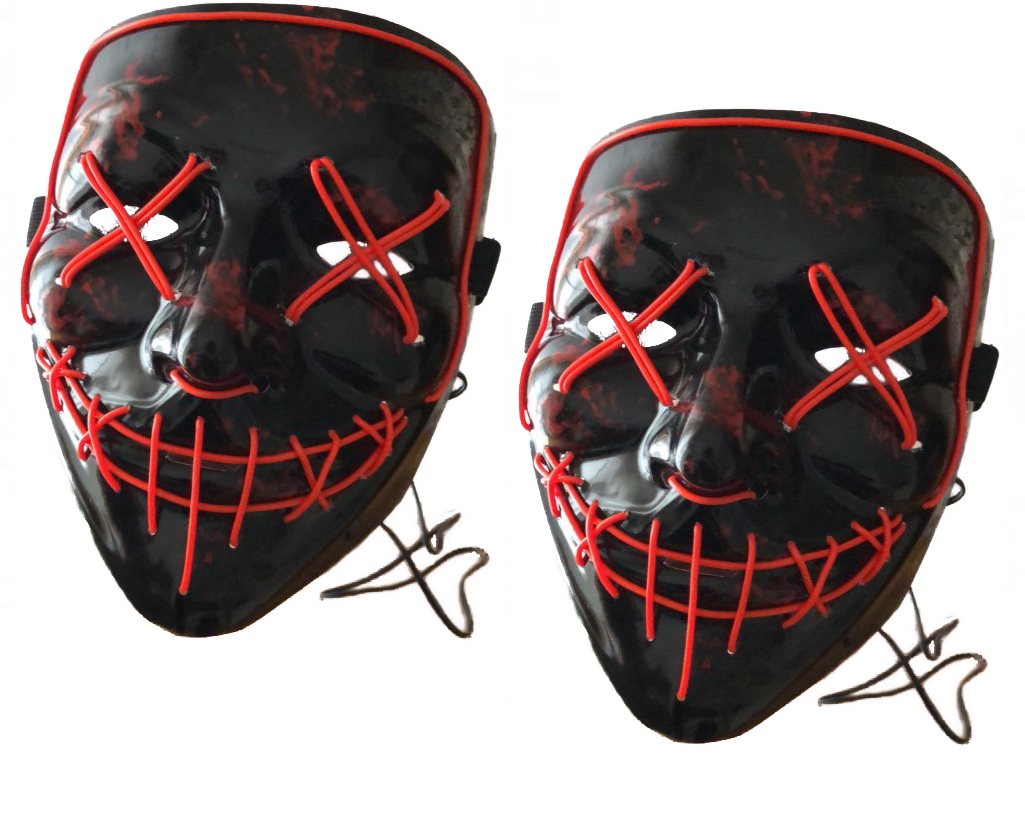 Paquete De 2 Máscaras Con Iluminación Led Halloween Estilo ''purge'' / Purga