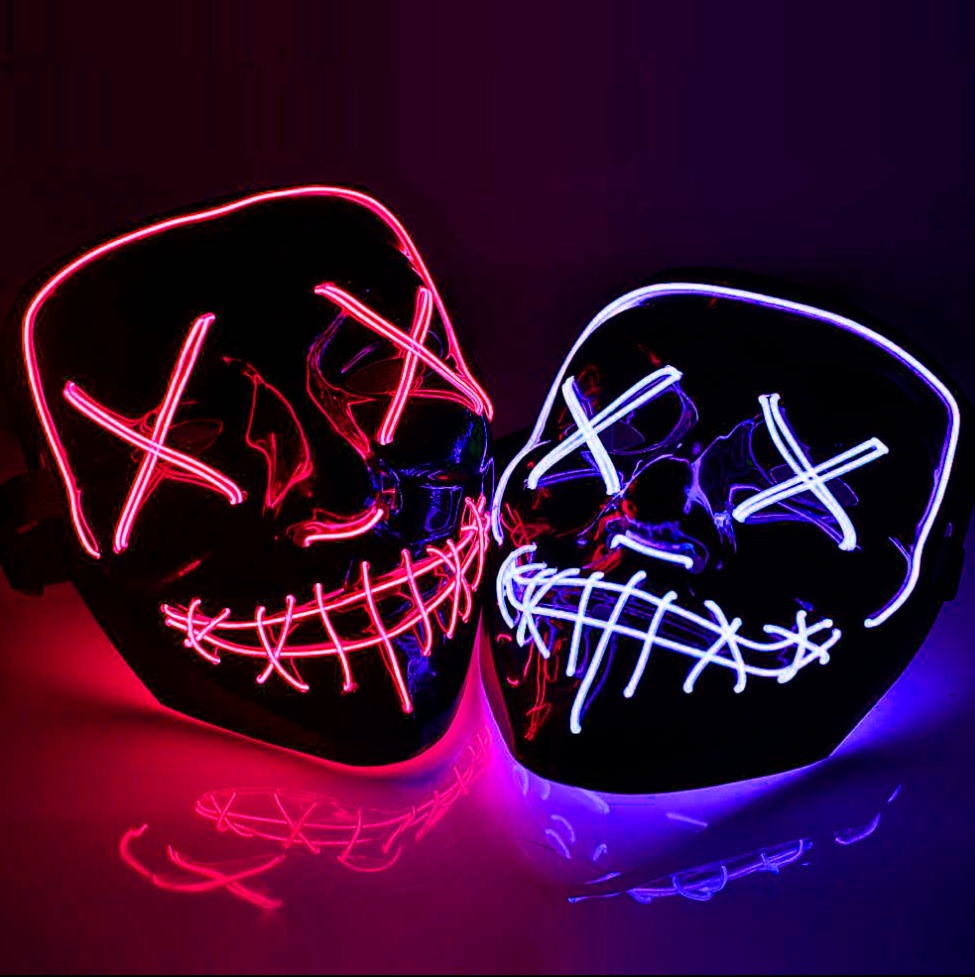 Foto 7 pulgar | Paquete De 2 Máscaras Con Iluminación Led Halloween Estilo ''purge'' / Purga