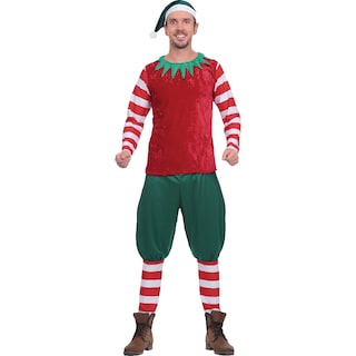 Foto 1 | Disfraz Rev Traje De Duende Ayudante De Santa Color Rojo Para Hombre Talla M