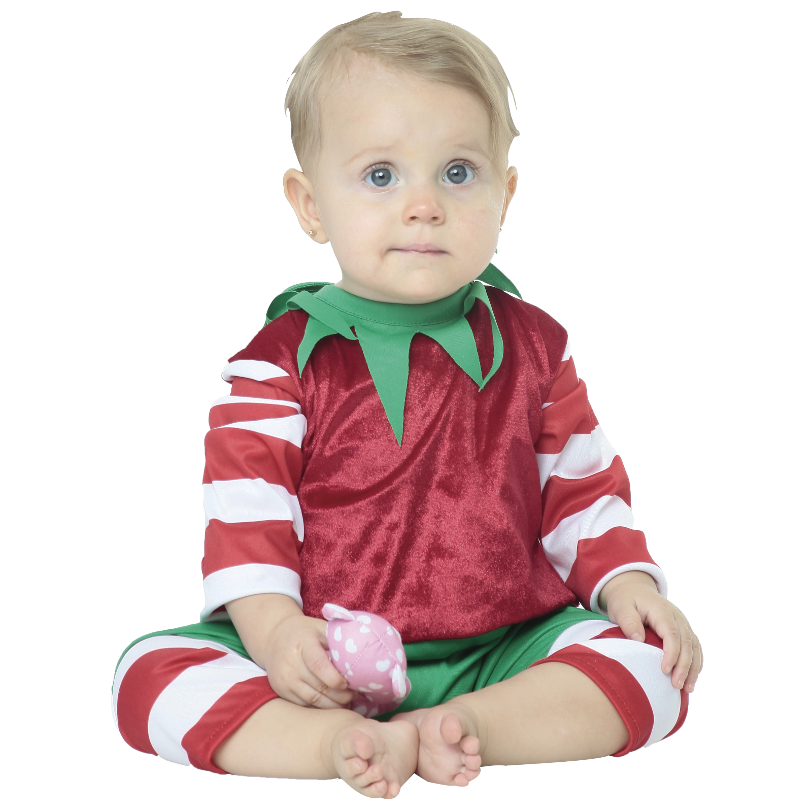 Disfraz Rev Traje Elfo Navideño Color Rojo Para Bebé Talla 6 A 12 Mese