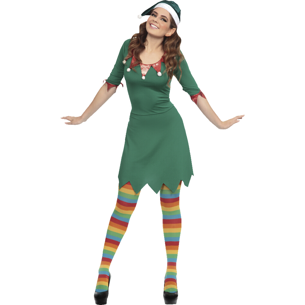 Disfraz Rev Miss Duende Navideño Color Verde Para Mujer Talla G