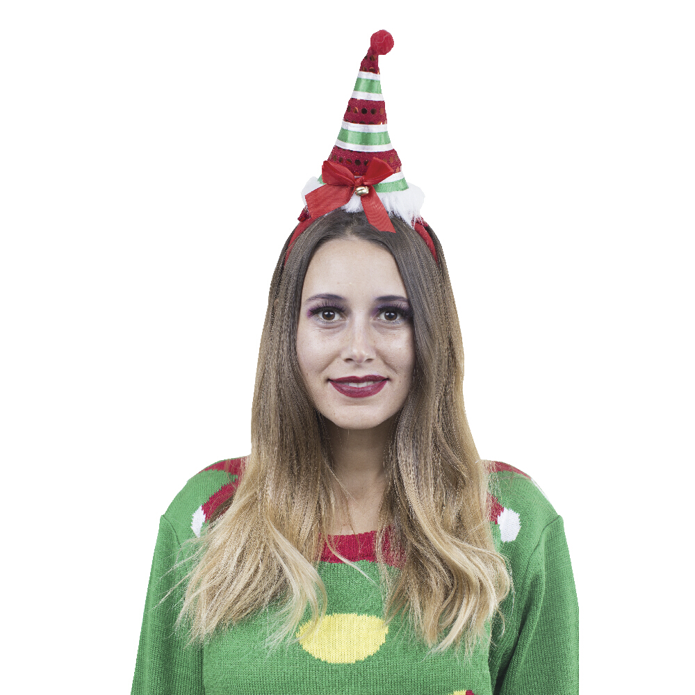 Diadema De Gorro De Duende Rev Diseño Navideño Tricolor Para Navidad