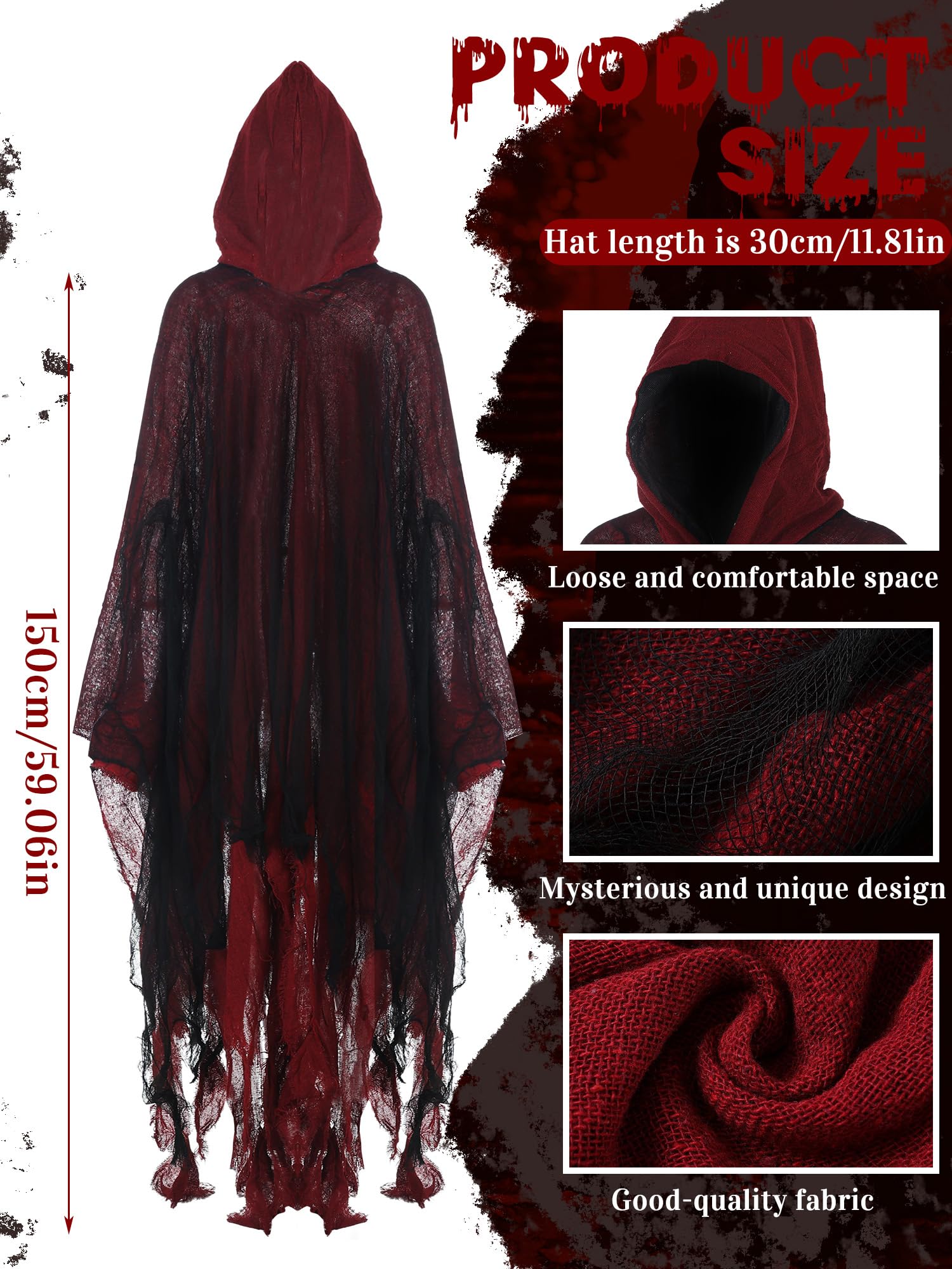 Foto 4 pulgar | Capa Medieval Geyoga de Halloween Lino Tamaño Mediano - Venta Internacional
