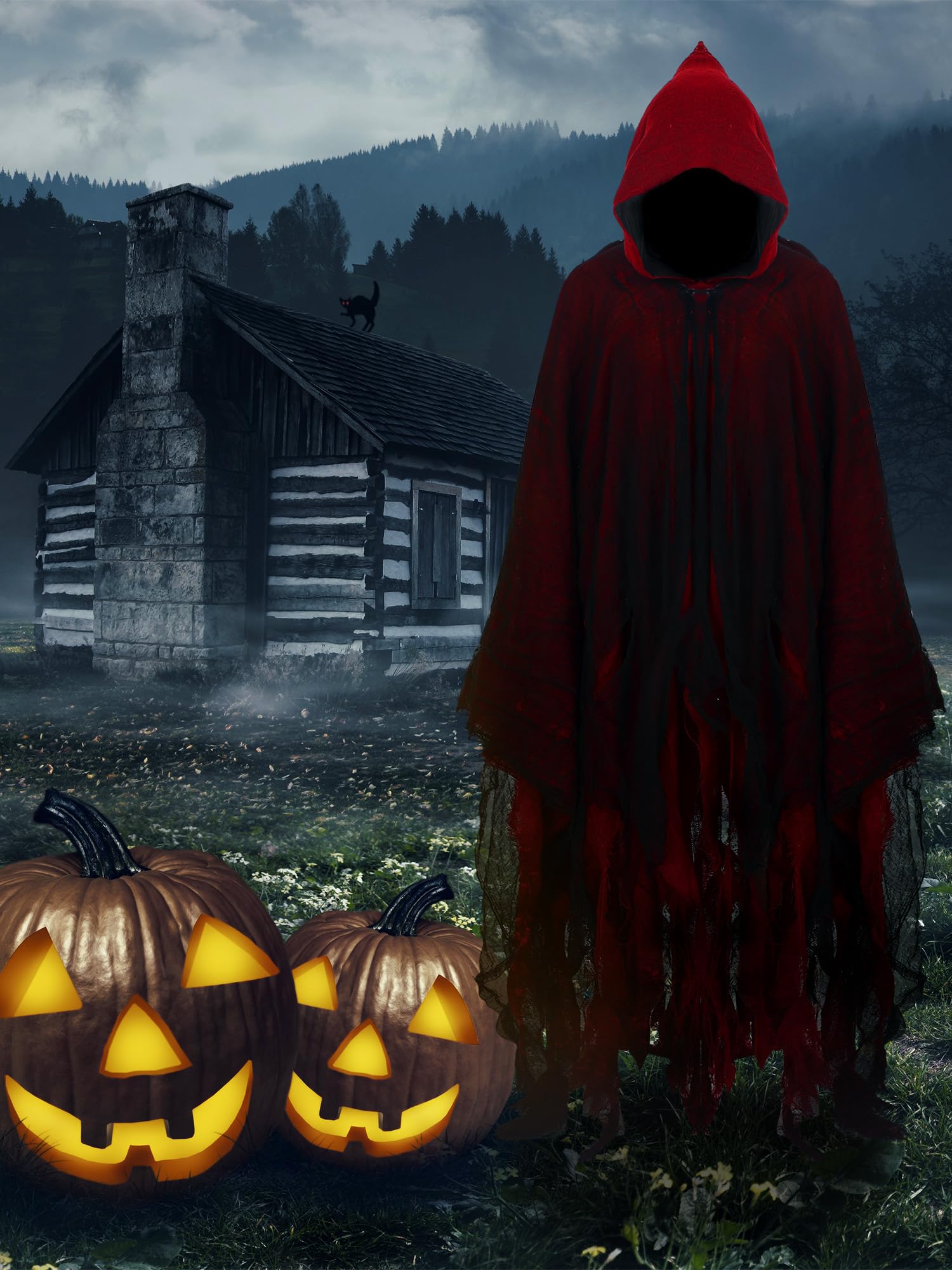 Foto 6 | Capa Medieval Geyoga de Halloween Lino Tamaño Mediano - Venta Internacional