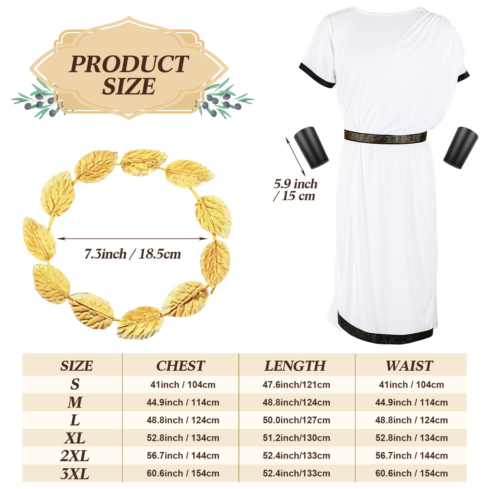 Foto 3 pulgar | Disfraz de Toga Griega Talla Chica para Hombre - Venta Internacional