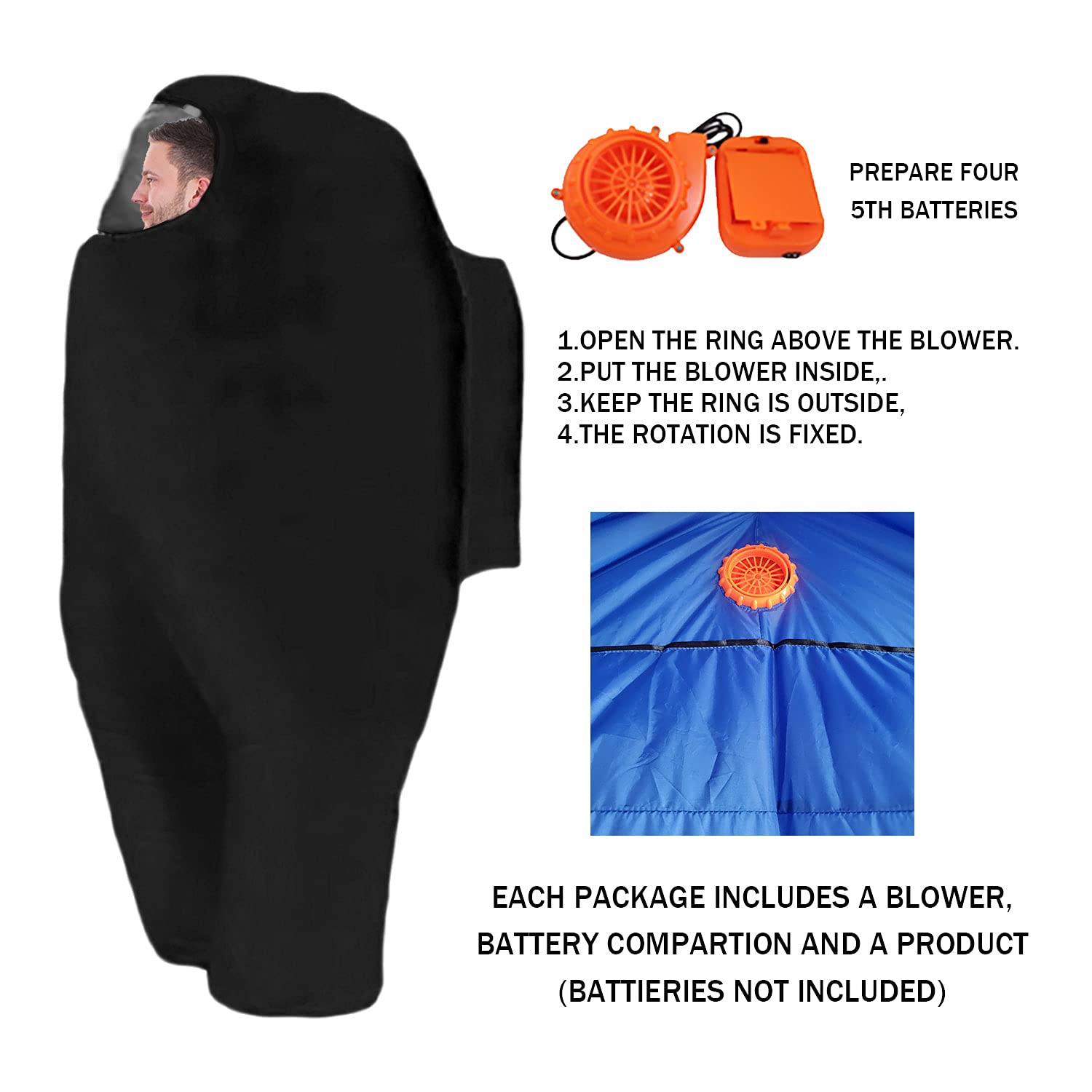 Foto 4 pulgar | Venta Internacional- Disfraz Inflable de Astronauta para Halloween Cosplay Negro