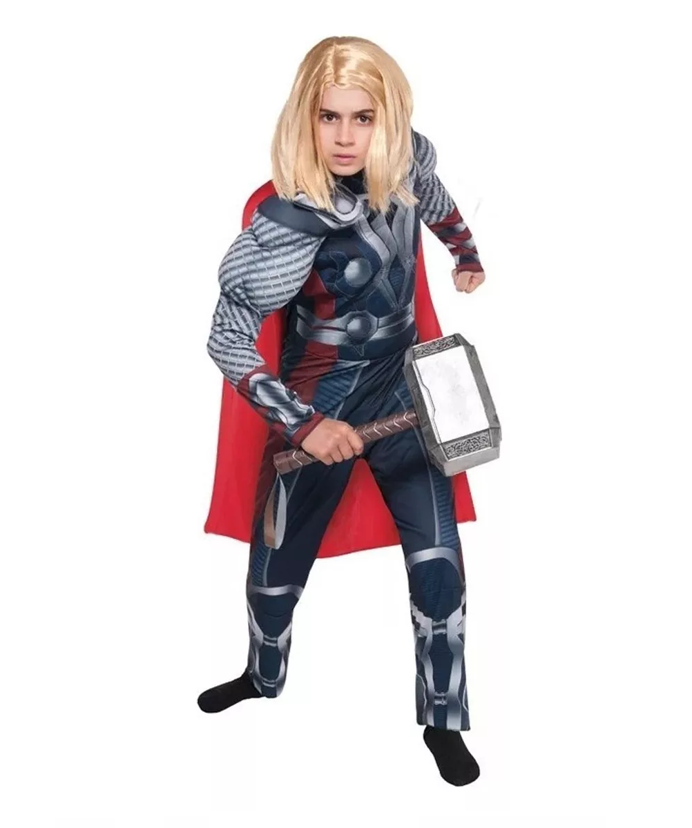 Foto 4 pulgar | Disfraz Thor Cosplay Halloween Musculoso Superheroes Niños Talla G