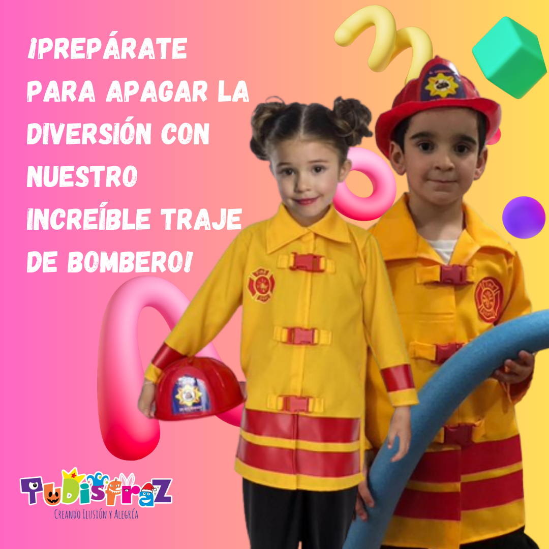 Foto 6 pulgar | Traje de Bombero con Casco para Niñas y Niños