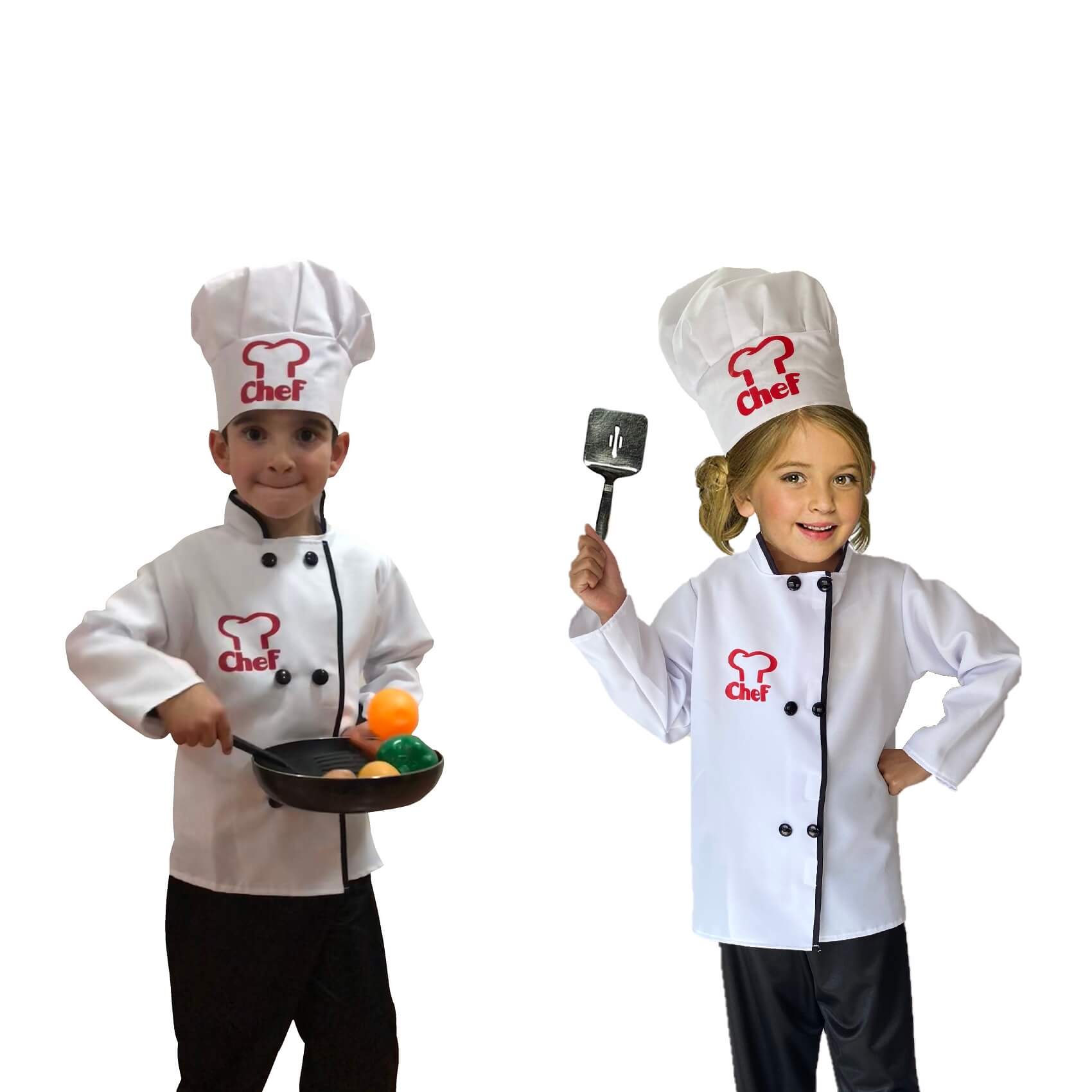 Traje de Chef Con Gorro - Disfraces De Cocinero Para Niñas Y Niños