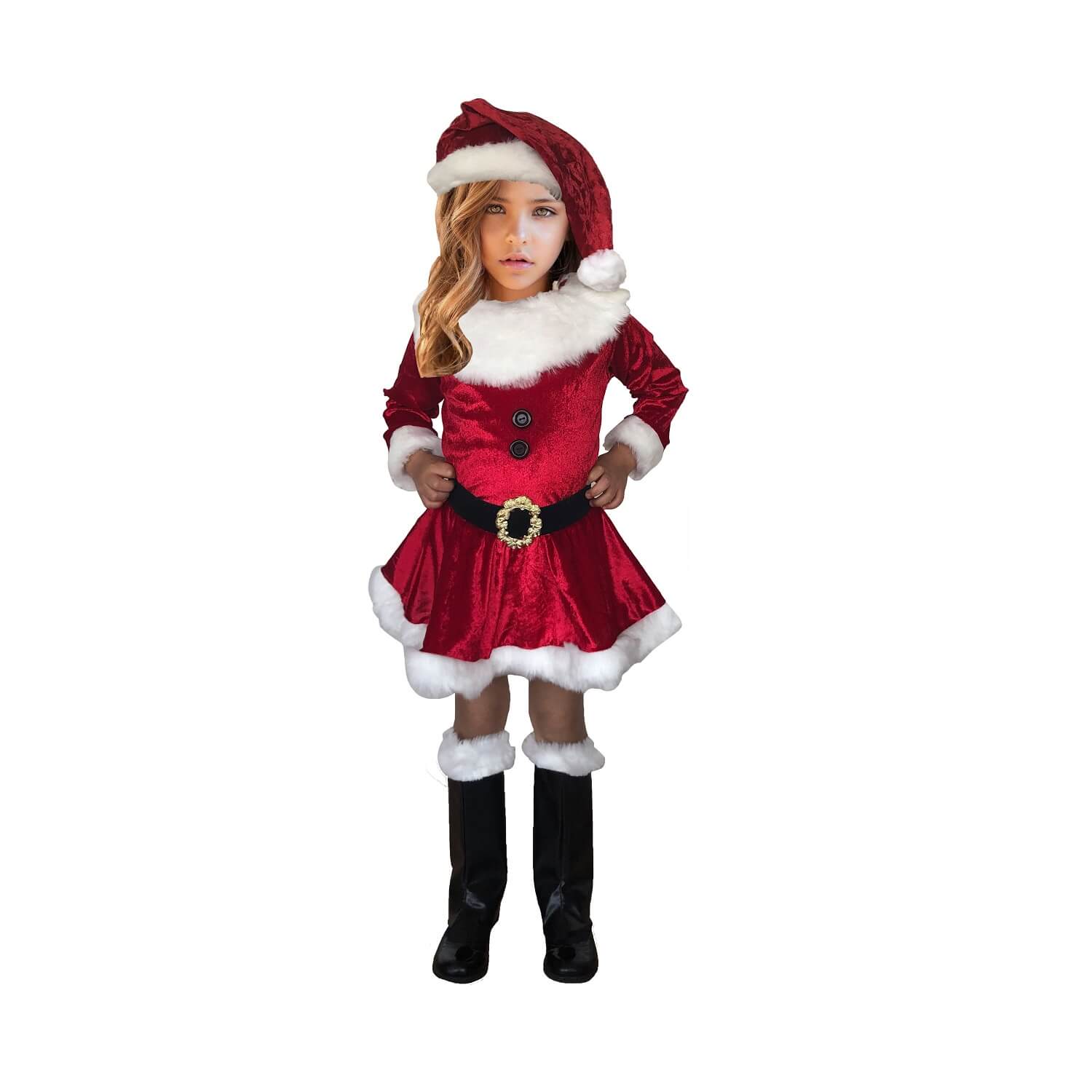 Foto 2 pulgar | Disfraz de Santa Claus con Gorro para Niñas