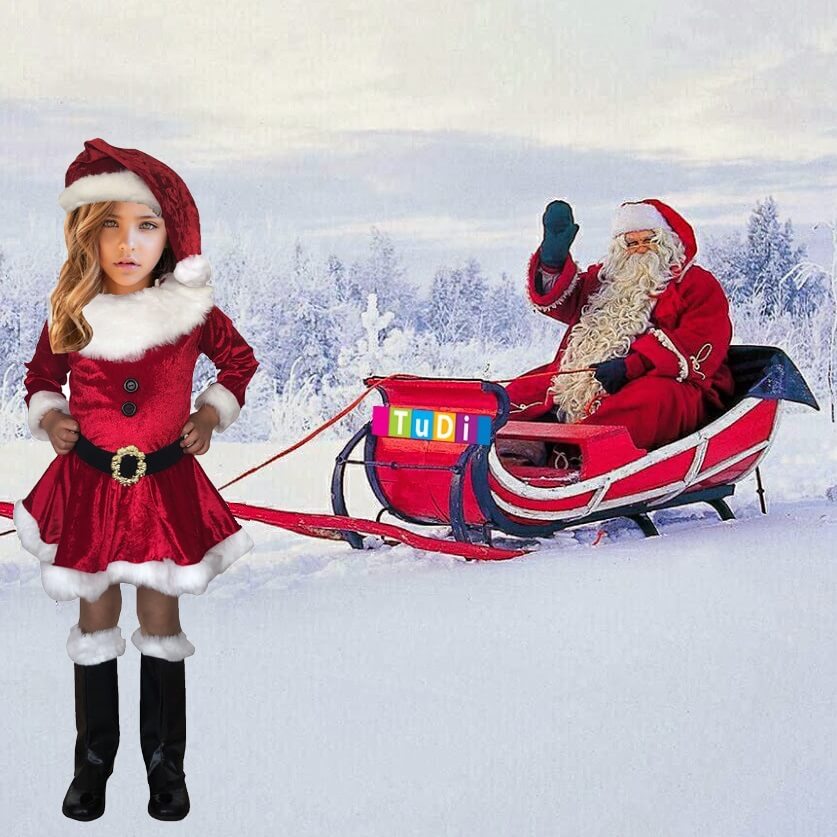 Foto 3 pulgar | Disfraz de Santa Claus con Gorro para Niñas